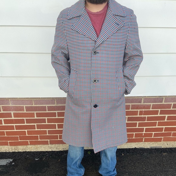 jcpenney Jackets & Coats Vintage Mens Houndstooth Trench Coat